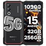 DOOGEE Blade 20 Turbo 5G AI Android 15 Outdoor Handy Ohne Vertrag, 10300mAh/33W, 32GB+256GB/TF 2TB Outdoor Smartphone, 50MP AI Kamera, 6.6' IPS Display, 3 Karten Dual 5G SIM/ IP68/ NFC/GPS/Face ID/OTG