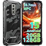 DOOGEE Blade 10 Outdoor Smartphone Android 15, 20GB+128GB/TF 2TB, 6.56 Zoll HD+90Hz, 16MP+8MP Kamera, 5150mAh Outdoor Handy Ohne Vertrag, 10,7 mm ultradünn, Dual 4G SIM/Face ID/GPS/IP68/I69K/NFC